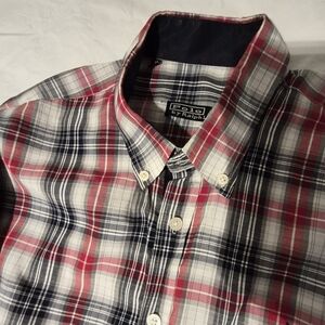 Polo by Ralph Lauren Men’s Red & Navy Plaid Button-Down Shirt